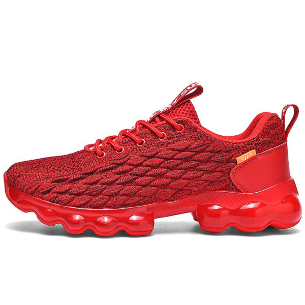 Sport löparskor för män Fish Scale Flying Woven Sneakers Fr9127-P Red 40