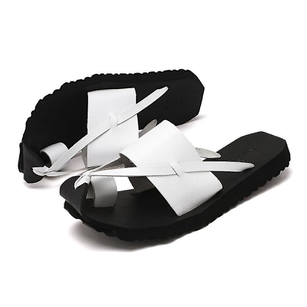 Strandtofflor för män Modesandaler Utomhus Halkfria inomhusskor 3B1908 White 44
