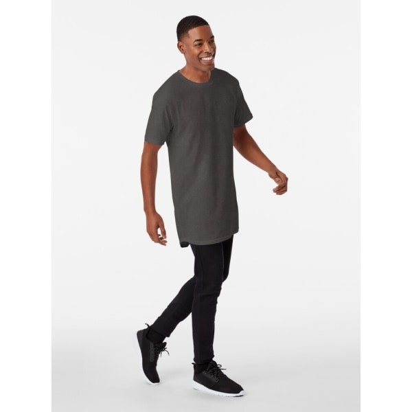 Magisk blå kattunge med cap och cape Lång T-shirt Charcoal Heather S_Back