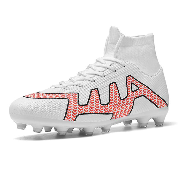 Fotbollsskor för män Halkfria fotbollsskor för herr Gräs Fotbollssneakers T22166 White 44