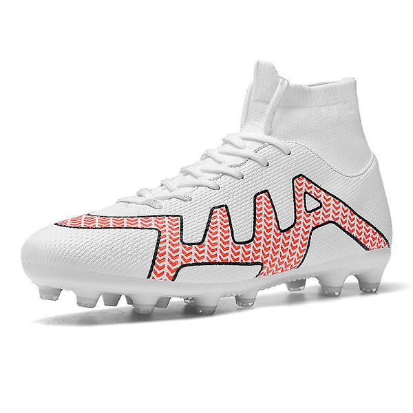 Fotbollsskor för män Halkfria fotbollsskor för herr Gräs Fotbollssneakers T22166 White 46