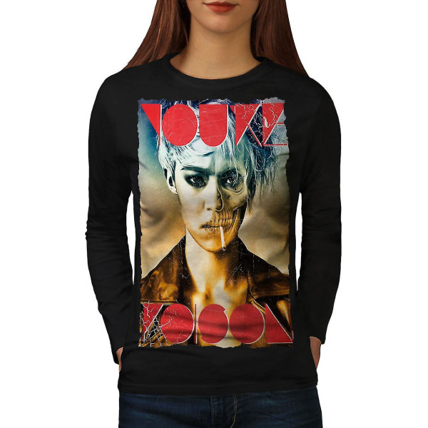 Poison Zombie Fashion Women Blacklong Sleeve T-shirt M