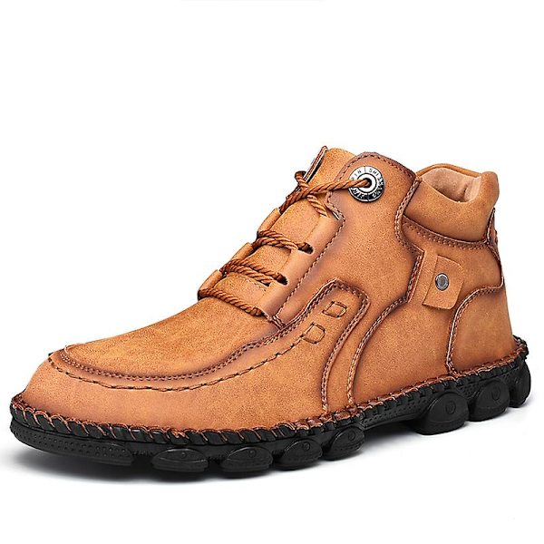 Herrstövlar Lädermodeskor Andas Halkfria utomhusskor 9936 Brown 45