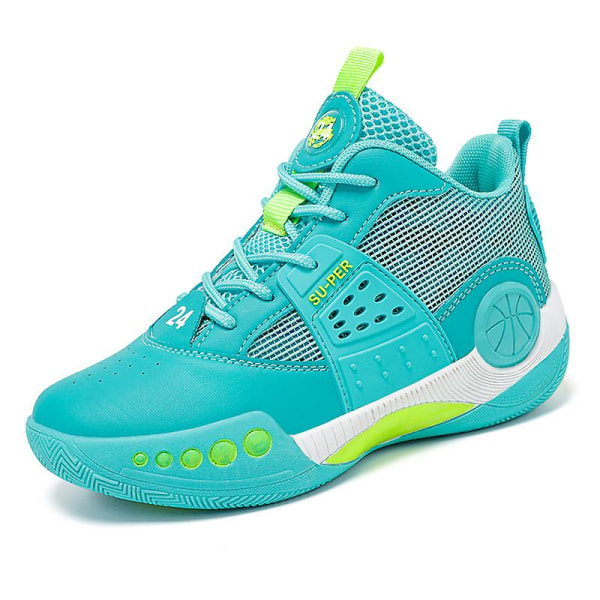 Barn Basketskor Mode Halkfria sneakers Andas Pojkar Flickor Sportskor 7062 Cyan 34