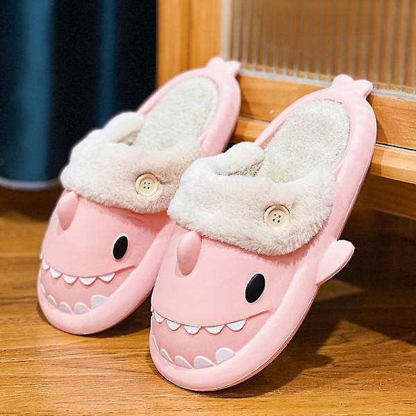 Herr bomullstofflor vinter lätta husskor inomhus utomhus snöskor Pink 40-41