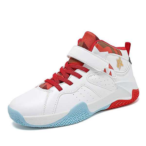 Barn basketskor Mode halkfria sneakers Andas sportskor 391 WhiteRed 31