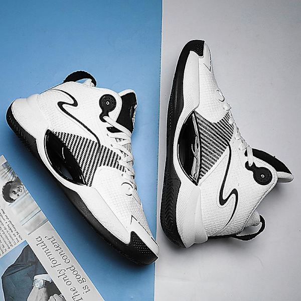 Basketskor för män Mode Halkfria sneakers Sportskor som andas 3Ag001 White 41