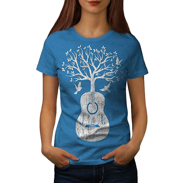 Guitar Music Tree Kunglig T-shirt för kvinnor M