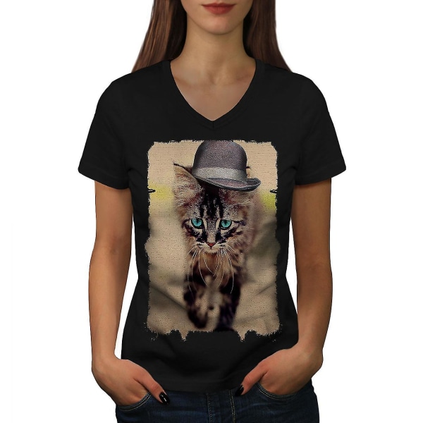 Kitty Cat Cool söt rolig kvinna T-shirt M