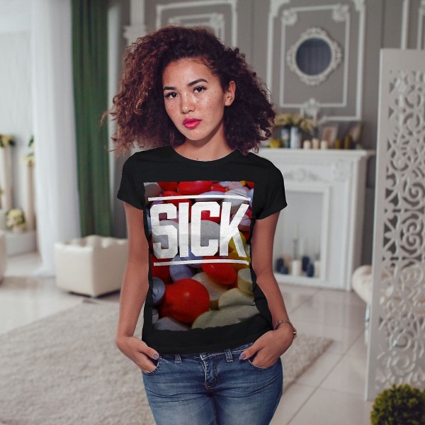 Sjuk Sweet Design Women Blackt-shirt XXL