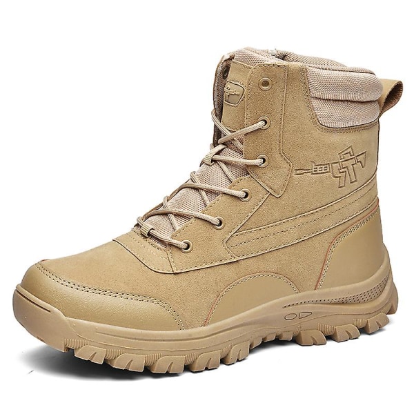 Herr Military Boot Combat Herr Stövlar Tacticalhane Shoes Work Safety Shoes Yj701 Beige 39