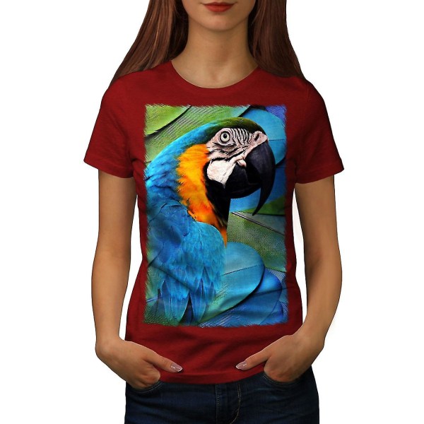 T-shirt för söt kvinna för papegojafågel L