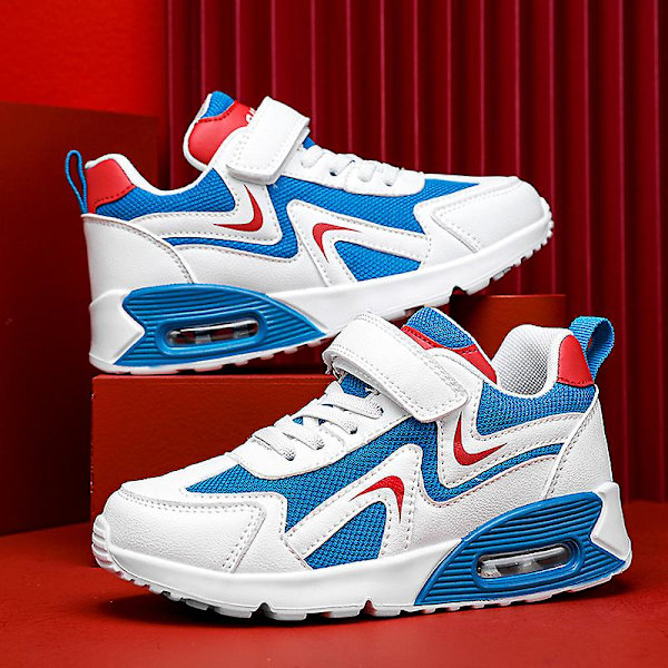 Pojkar Flickor Sneakers Andas löparskor Mode Sportskor 3Ab817 WhiteBlue 29