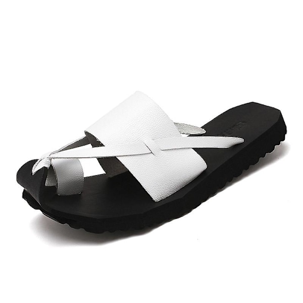 Strandtofflor för män Modesandaler Utomhus Halkfria inomhusskor 3B1908 White 44