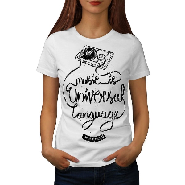 Language House Music Women Whitet-shirt XL