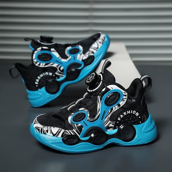 Barn basketskor Mode halkfria sneakers Andas sportskor K777 BlackBlue 35