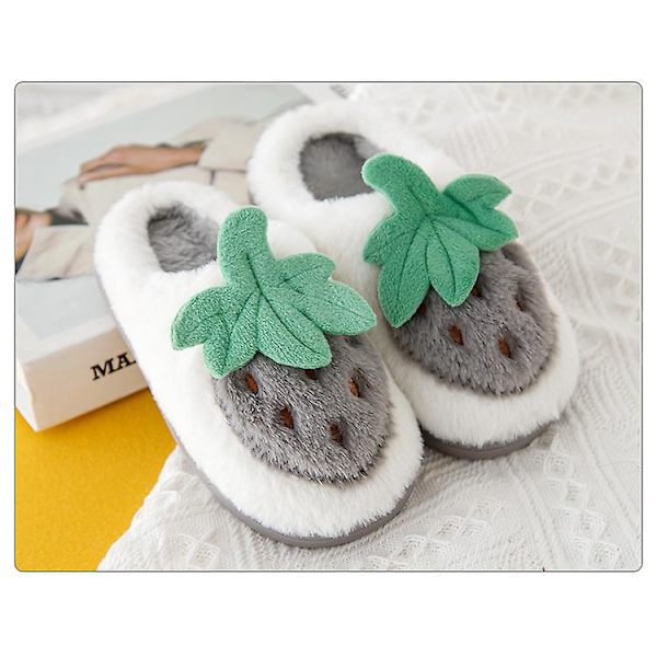 Barns bomullstofflor Pojkar Flickor Fleece tecknad bomullstofflor Gul Gray 26/27