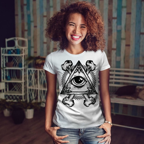 Triangle Eye Whitet-shirt för kvinnor XXL