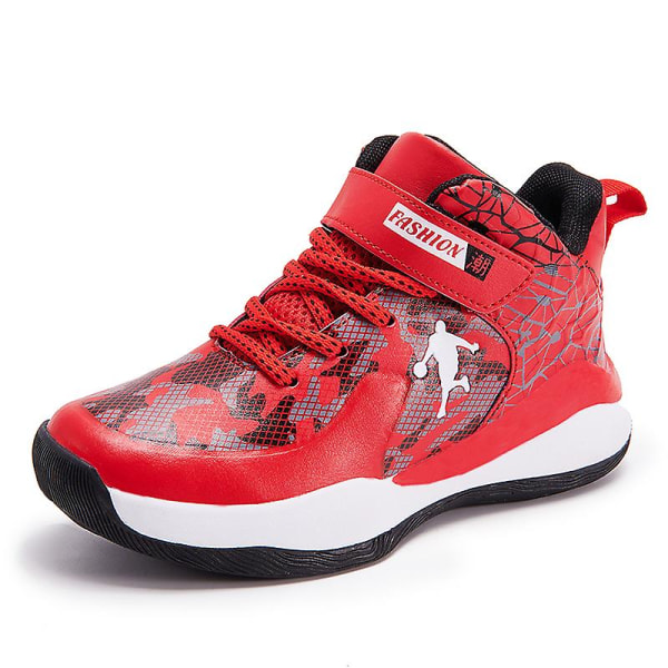 Pojkar Flickor Basketskor Barn Sneakers Andas Sportskor 915 Red 31