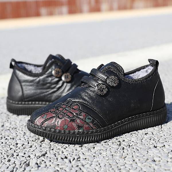Dammode för äldre mode Casual Plus bomullsskor Vintersportskor 2L6885 Black 41