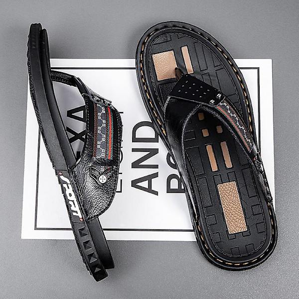 Herrtofflor Halkfria sandaler Mode strandskor för kvinnor 20513 Black 40