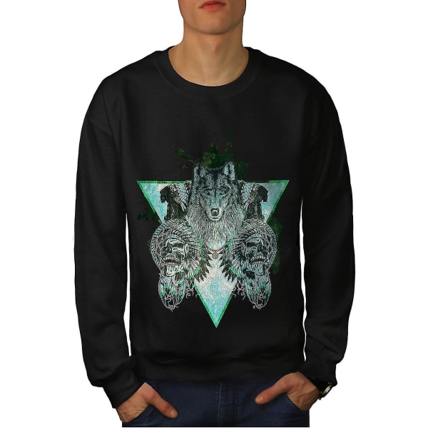 Wolf Skull Beast Men Blacksweatshirt S