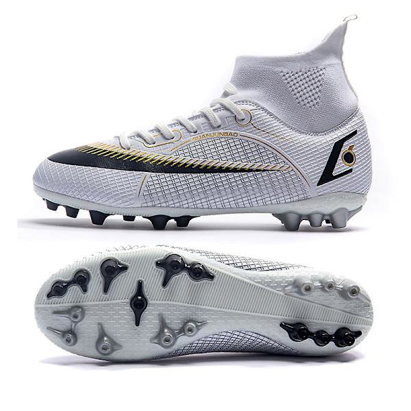 Fotbollsskor för män Halkfria fotbollsskor för herr, Gräs Fotbollssneakers Yjz18 White 44