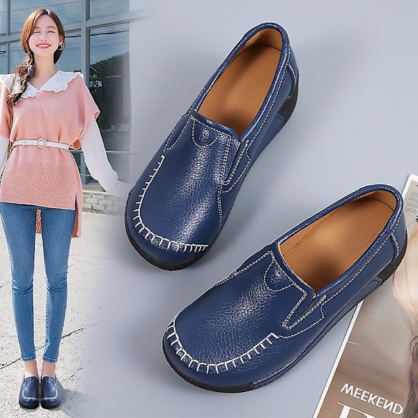 Damskor för casual Loaferskor Mammaskor 3A5588 Blue 38