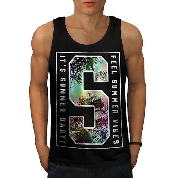 Feel Summer Vibes Men Blacktank Top | Wellcoda M