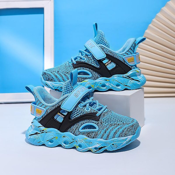 Pojkar Flickor Sneakers Andas löparskor Mode Sportskor 3C907 Blue 34