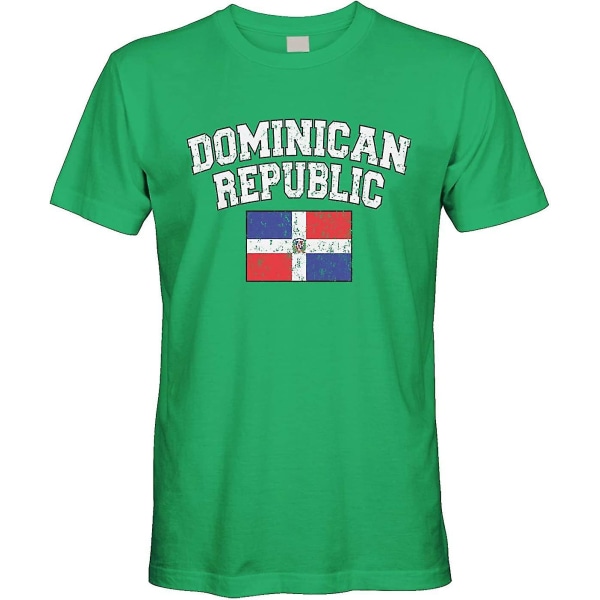 Cybertela mäns bleka nödställda Dominikanska republiken flagga T-shirt Large