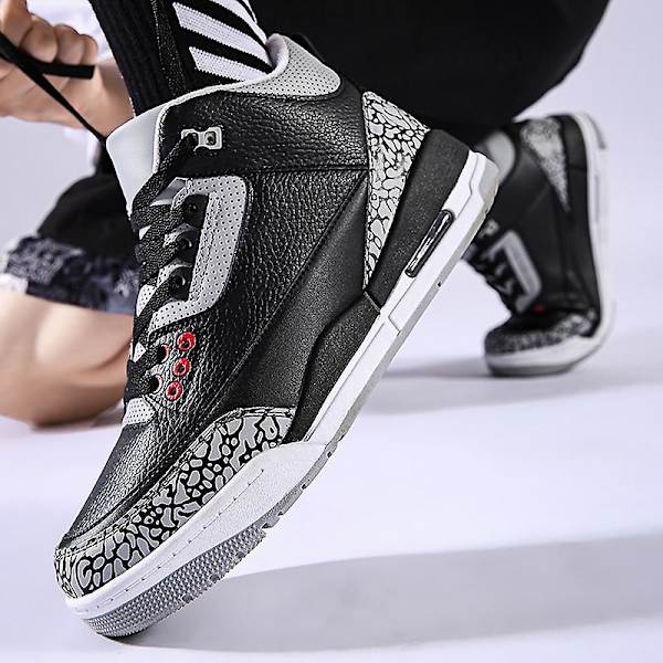Basketskor för män Mode Halkfria Sneakers Sportskor som andas YJAj3 Black 41
