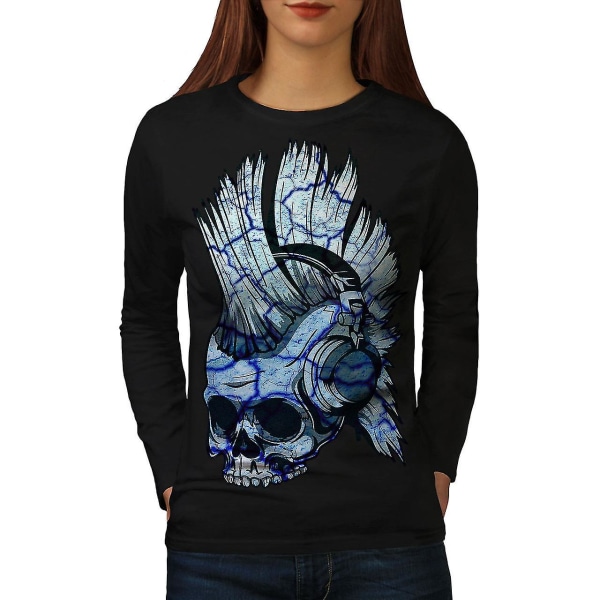 Funk Musik Metal Skull Kvinnor Blacklong Sleeve T-shirt XXL