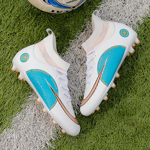Fotbollsskor för män Halkfria fotbollsskor för herr, Gräs Fotbollssneakers Yj777 White 44