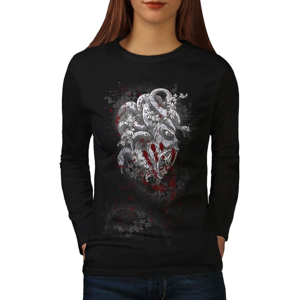 Devil Beast Blood Women Blacklong Sleeve T-shirt | Wellcoda XXL