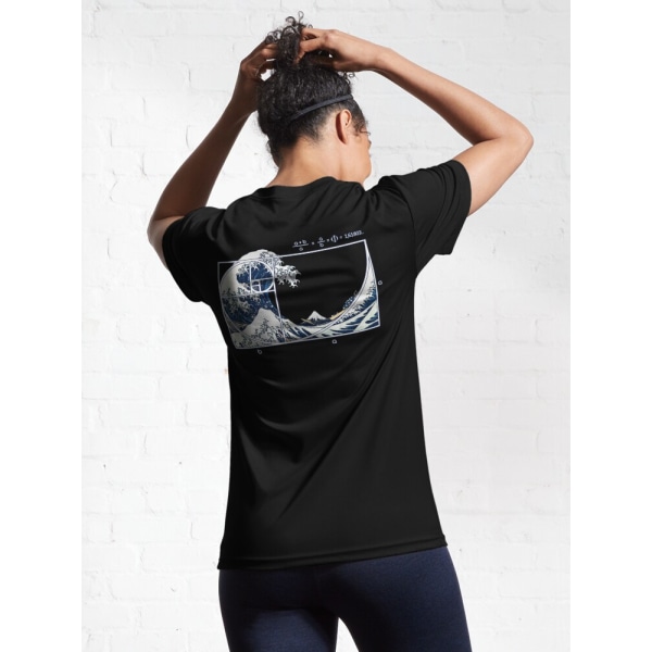 Den stora Fibonacci Wave Active T-shirten Black L_Back