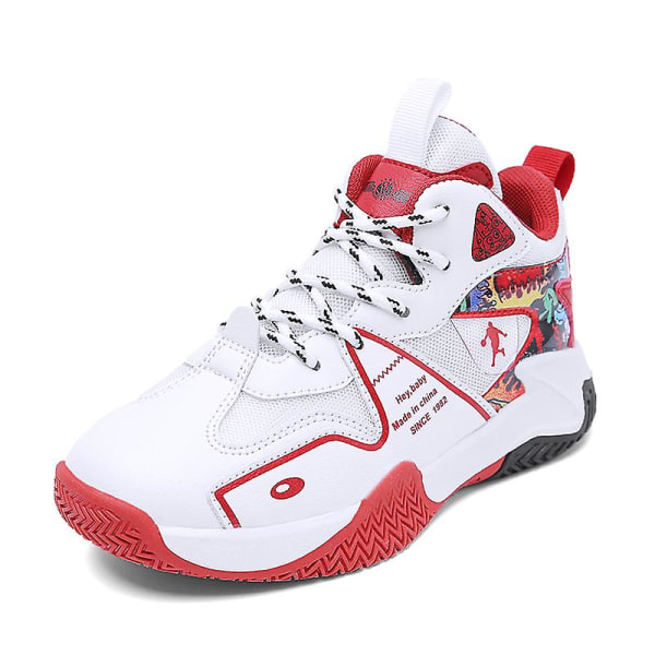 Barn Sneakers Pojkar Basketskor Halkfria Barn Sportskor 3Bs658 WhiteRed 40