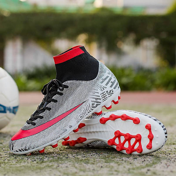 Fotbollsskor för män Spikes Fotbollsskor för ungdomar Ankelstövlar Athletic Sneaker 3C32736G Gray 34