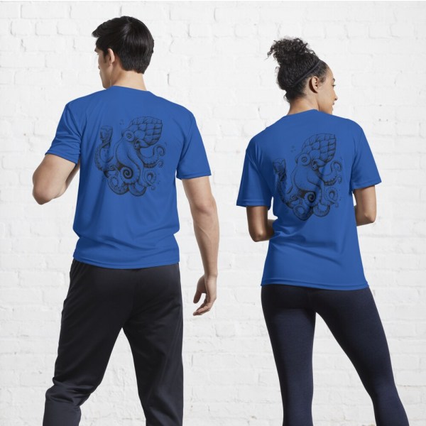 Hoptopus - Aktiv T-shirt för öldrickande bläckfisk Royal Blue M_Back