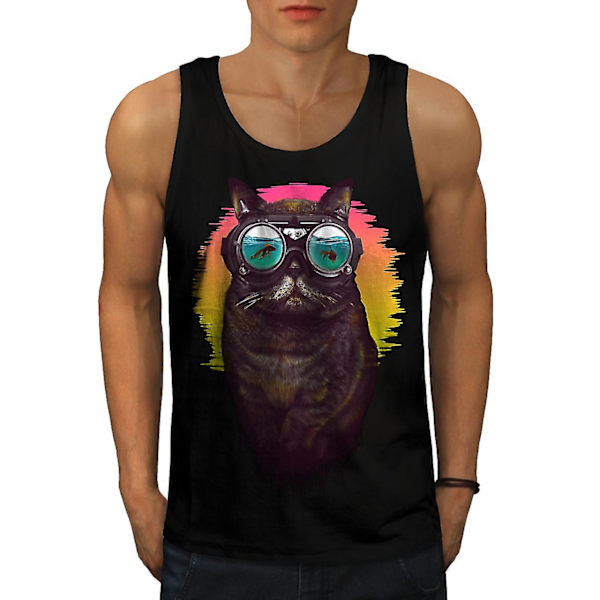 Hippieglasögon Cool Cat Men Blacktank Top L