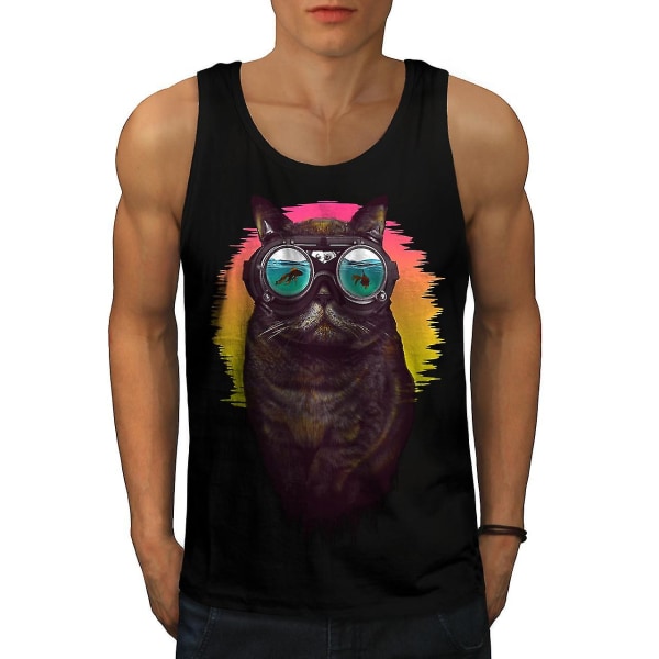 Hippieglasögon Cool Cat Men Blacktank Top M