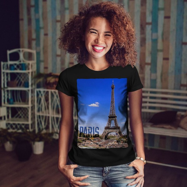 Day City Landmark Paris Svart t-shirt för kvinnor XXL