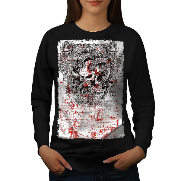 Skull Scary Evil Women Blacksweatshirt XXL