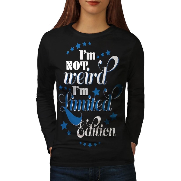 Inte konstigt ordspråk, svart långärmad t-shirt för kvinnor XL