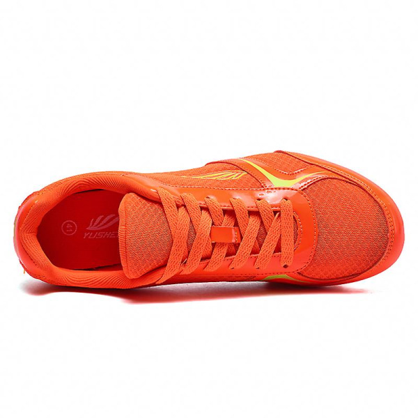 Friidrottsskor för män Spikes Track Race Hoppande Sneakers Professionell löpning Nail Spikes Skor 3C717 Orange 38