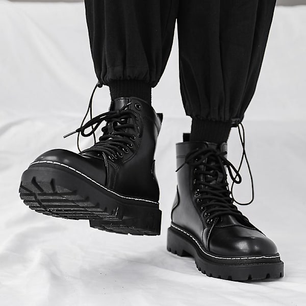Herr Martin Boot Kvinnor Korta Kängor Med Snörning Chunky Låg Klack Mid-Calf Boots 2Kaf07 41