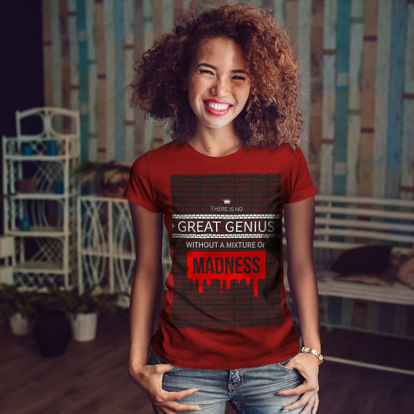 Genius Madness Slogan T-shirt för kvinnor S