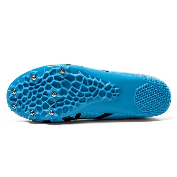 Friidrottsskor för män Spikes Track Race Hoppande Sneakers Professionell löpning Nail Spikes Skor 2Jg118 WhiteBlue 42