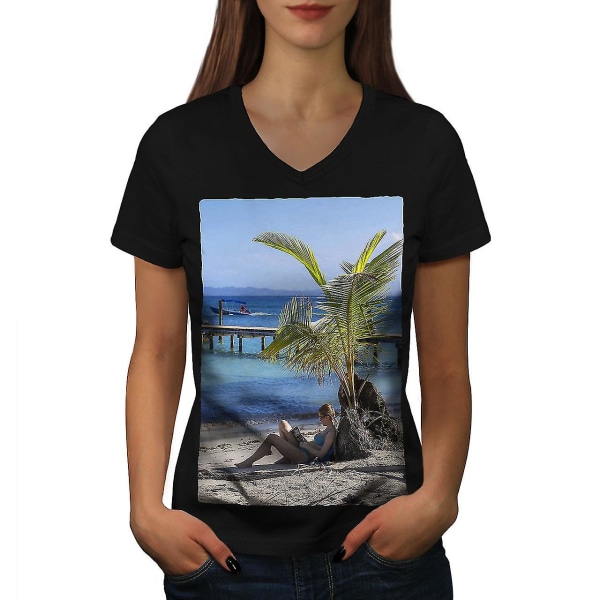 Summer Beach Sea Nature T-shirt för kvinnor M