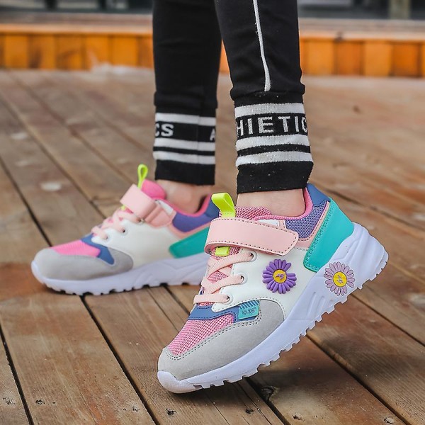 Barn Sneakers Pojkar Basketskor Halkfria tjejer Sportskor 3Ba05 Pink 29